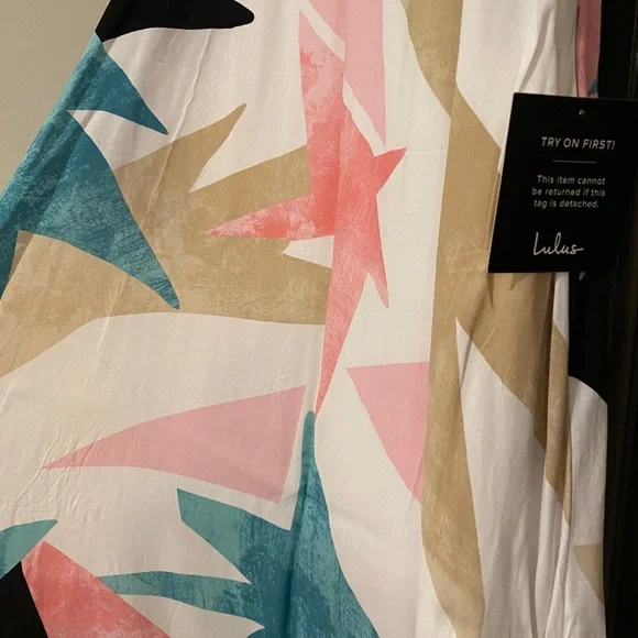 NWT - Lulu’s Colorful Abstract Print Maxi Skirt - Size Medium - Picture 2 of 5